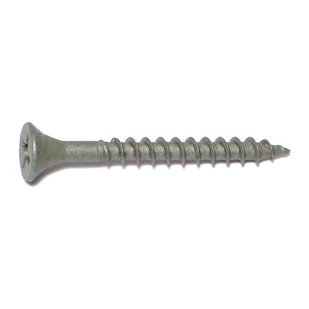 Midwest Fastener Deck Screw, #7 x 1-5/8 in, Steel, Flat Head, Phillips Drive, 30 PK 30582